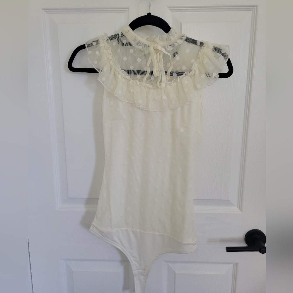 Ivory polkadot bodysuit